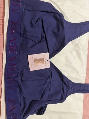 Savage X Fenty Navy Bralette with Glitter Logo Band